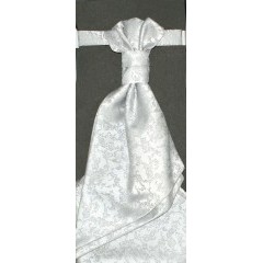 Hochzeit Krawatte mit Einstecktuch - Silber Gemustert Krawatten für Hochzeit