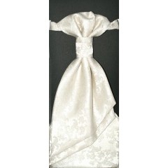 Hochzeit Krawatte mit Einstecktuch - Natur Gemustert Krawatten für Hochzeit